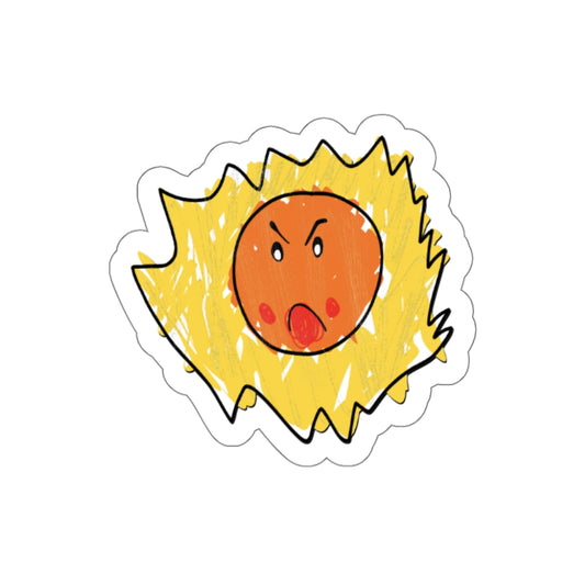 Angry Sun ☀️🔥 (Drawn by a 3-Year-Old in Full Rage Mode)